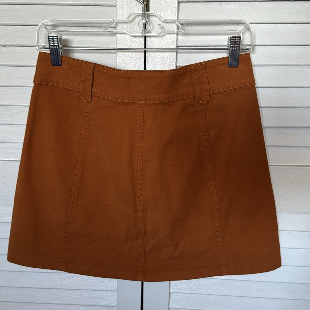 Madewell Rust Button-Front Mini Skirt size 0 - Picture 2 of 7